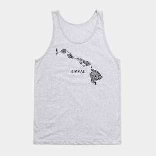 Hawaii State Outline Maze & Labyrinth Tank Top